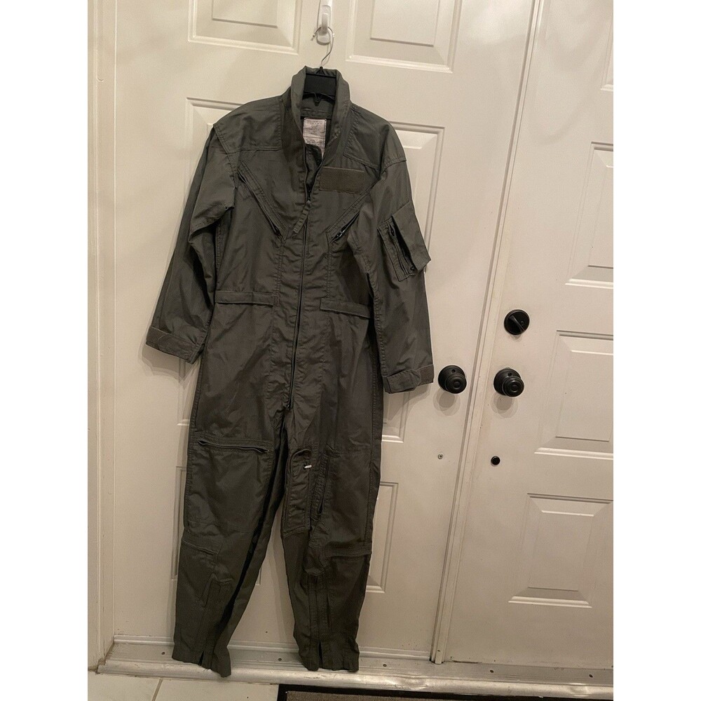 Military Flight Suit Greenbrier Ind Flyers Coveralls Mens 36 S Green CWU-64/P